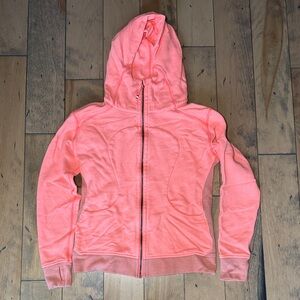 Excellent LULULEMON Scuba hoodie neon bright orange size 10